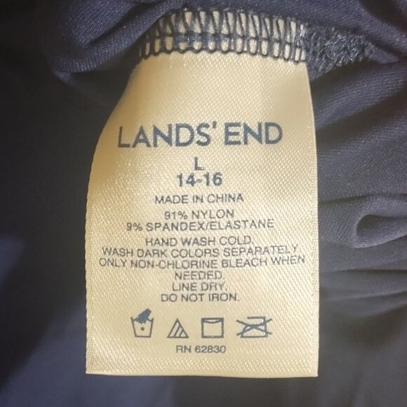 Lands' End Long Sleeve Ruched Side Rash Guard 1/4 Zip L - Picture 5 of 5